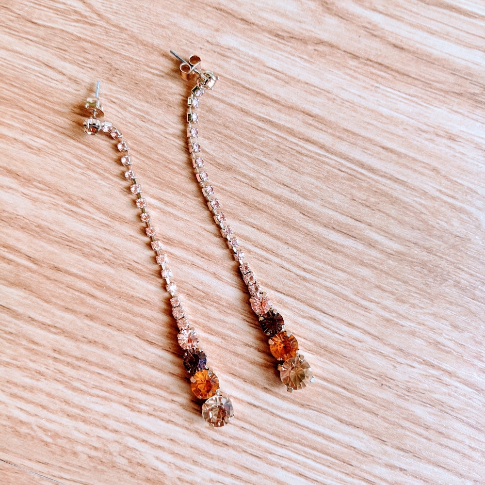 Rhinestone Tear Drop Earrings